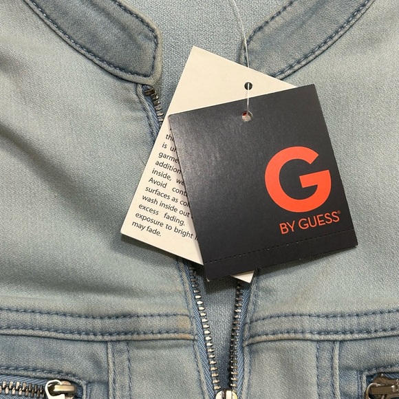 G by GUESS Women's Kaori Denim Moto Bodycon Zip Dress | NWT 🏷️ - Picture 3 of 6